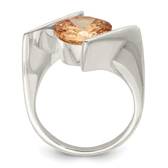 Sterling Silver Champagne CZ Ring - 2