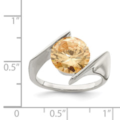 Sterling Silver Champagne CZ Ring - 2