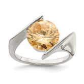 Sterling Silver Champagne CZ Ring - 2