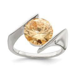 Sterling Silver Champagne CZ Ring - 2