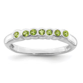 Sterling Silver Rhodium Peridot Ring - 3