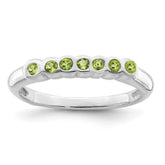 Sterling Silver Rhodium Peridot Ring - 4