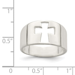 Sterling Silver Cross Cutout Ring - 2