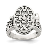 Sterling Silver Antiqued Oval Locket Ring - 2