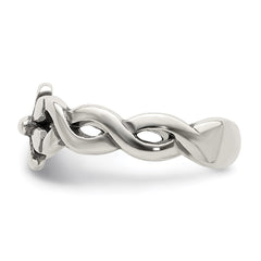 Sterling Silver Antiqued Floral Toe Ring - 2