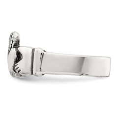 Sterling Silver Antiqued Claddagh Ring - 4