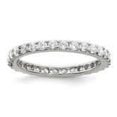 Sterling Silver Rhodium-plated CZ Ring - 9