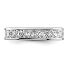 Sterling Silver Rhodium-plated CZ Eternity Band - 6