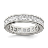 Sterling Silver Rhodium-plated CZ Eternity Band - 7