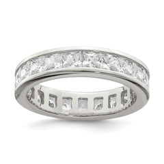 Sterling Silver Rhodium-plated CZ Eternity Band - 6