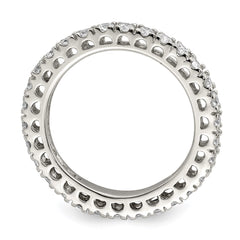 Sterling Silver Rhodium-plated CZ Anniversary Band