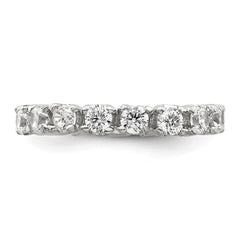 Sterling Silver Rhodium-plated CZ Eternity Ring - 2