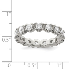 Sterling Silver Rhodium-plated CZ Eternity Ring - 2