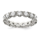 Sterling Silver Rhodium-plated CZ Eternity Ring - 2
