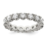 Sterling Silver Rhodium-plated CZ Eternity Ring