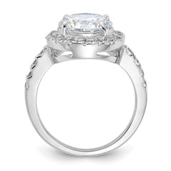 Sterling Silver Rhodium-plated CZ Ring - 4