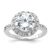Sterling Silver Rhodium-plated CZ Ring - 4