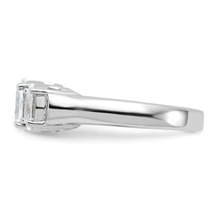 Sterling Silver Rhodium-plated 3 Stone CZ Ring - 6
