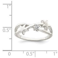 Sterling Silver CZ Star Ring - 3