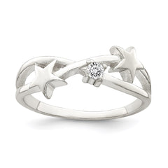 Sterling Silver CZ Star Ring - 3