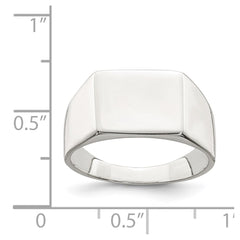 Sterling Silver 9x11mm Solid Back Signet Ring - 2