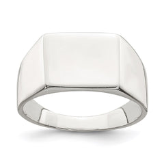 Sterling Silver 9x11mm Solid Back Signet Ring - 2