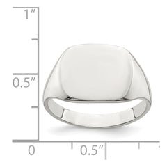 Sterling Silver 11x14mm Solid Back Signet Ring - 3