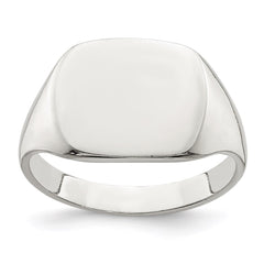 Sterling Silver 11x14mm Solid Back Signet Ring - 3