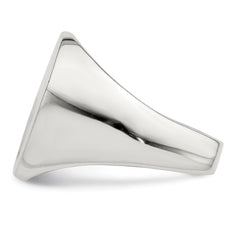 Sterling Silver 18x14mm Open Back Signet Ring - 3