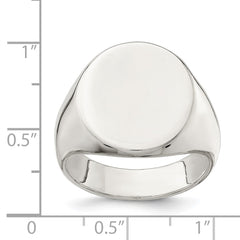 Sterling Silver 19x16mm Closed Back Signet Ring - 3