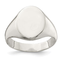 Sterling Silver 15x12mm Closed Back Signet Ring - 3