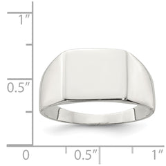 Sterling Silver 11x12mm Closed Back Signet Ring - 3