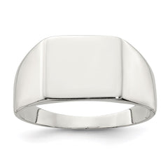 Sterling Silver 11x12mm Closed Back Signet Ring - 2