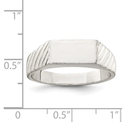Sterling Silver 6x11mm Open Back Signet Ring - 3