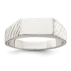 Sterling Silver 6x11mm Open Back Signet Ring - 3