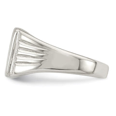 Sterling Silver 11x11mm Open Back Signet Ring - 2