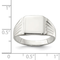 Sterling Silver 11x11mm Open Back Signet Ring - 3