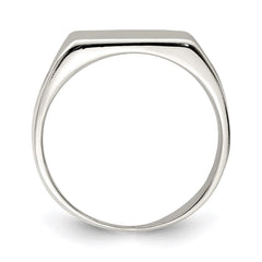 Sterling Silver 12x14mm Closed Back Signet Ring - 2