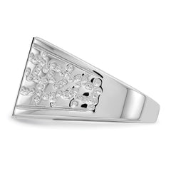 Sterling Silver Rhodium-plated Men's Onyx Ring - 11