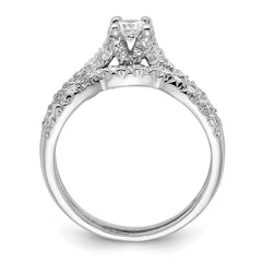 Sterling Silver Rhodium-plated 2-Piece CZ Wedding Set Ring - 10