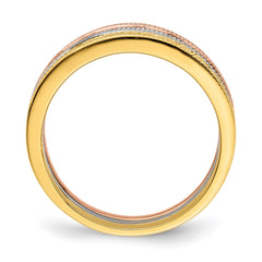 Sterling Silver Vermeil Polished Trio CZ Rings - 3