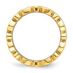 Sterling Silver Vermeil Trio CZ Rings - 3