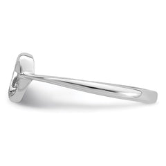 Sterling Silver Rhodium Polished Diamond Accent Heart Ring - 3