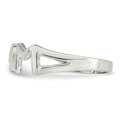Sterling Silver & CZ Polished Mom Ring - 3