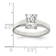Sterling Silver Solitaire Emerald CZ Ring - 3
