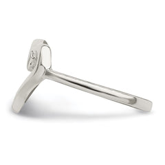 Sterling Silver Polished Heart Ring - 5