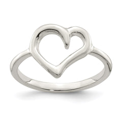 Sterling Silver Polished Heart Ring - 5
