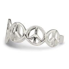 Sterling Silver Polished Peace Ring - 2