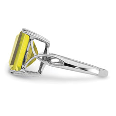 Sterling Silver Rhodium Lemon Quartz Ring - 2