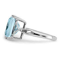 Sterling Silver Rhodium Sky Blue Topaz Ring - 6